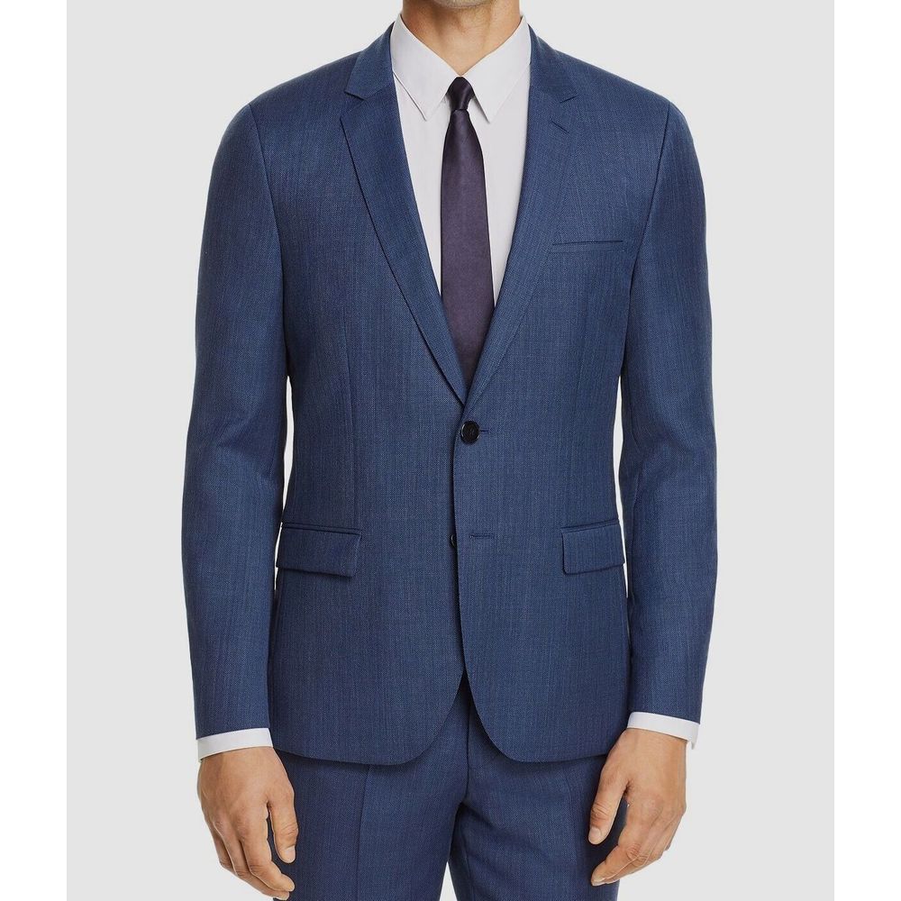 HUGO Boss Birdseye Extra Slim Fit Suit Jacket 40 L 40L Rtl $445 - Picture 1 of 4